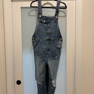 We The Free Light Blue Denim Overalls